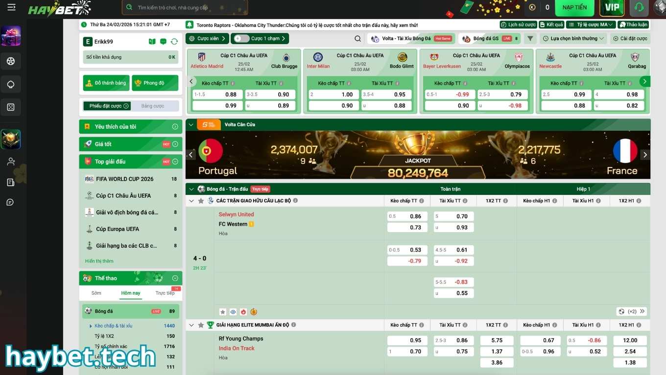 Các loại kèo chấp tại HAYBET