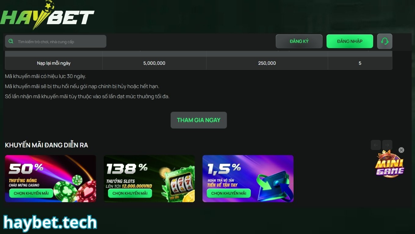 Hướng dẫn cách nhận khuyến mãi HAYBET