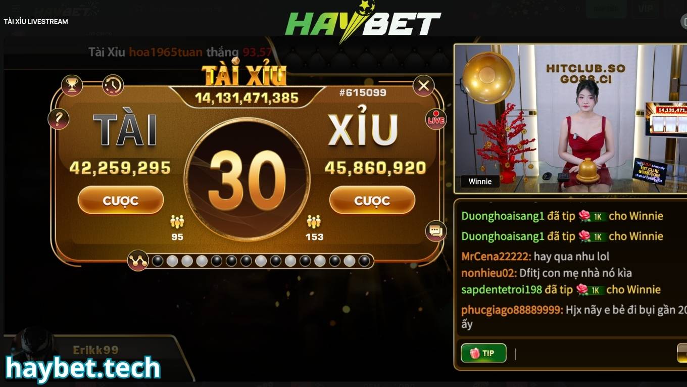 Tài xỉu livestream HAYBET rất được yêu thích
