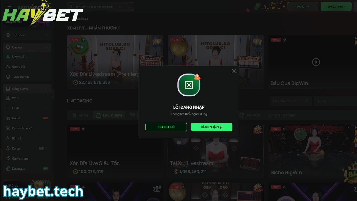 Vì sao đăng nhập HAYBET không thành công?