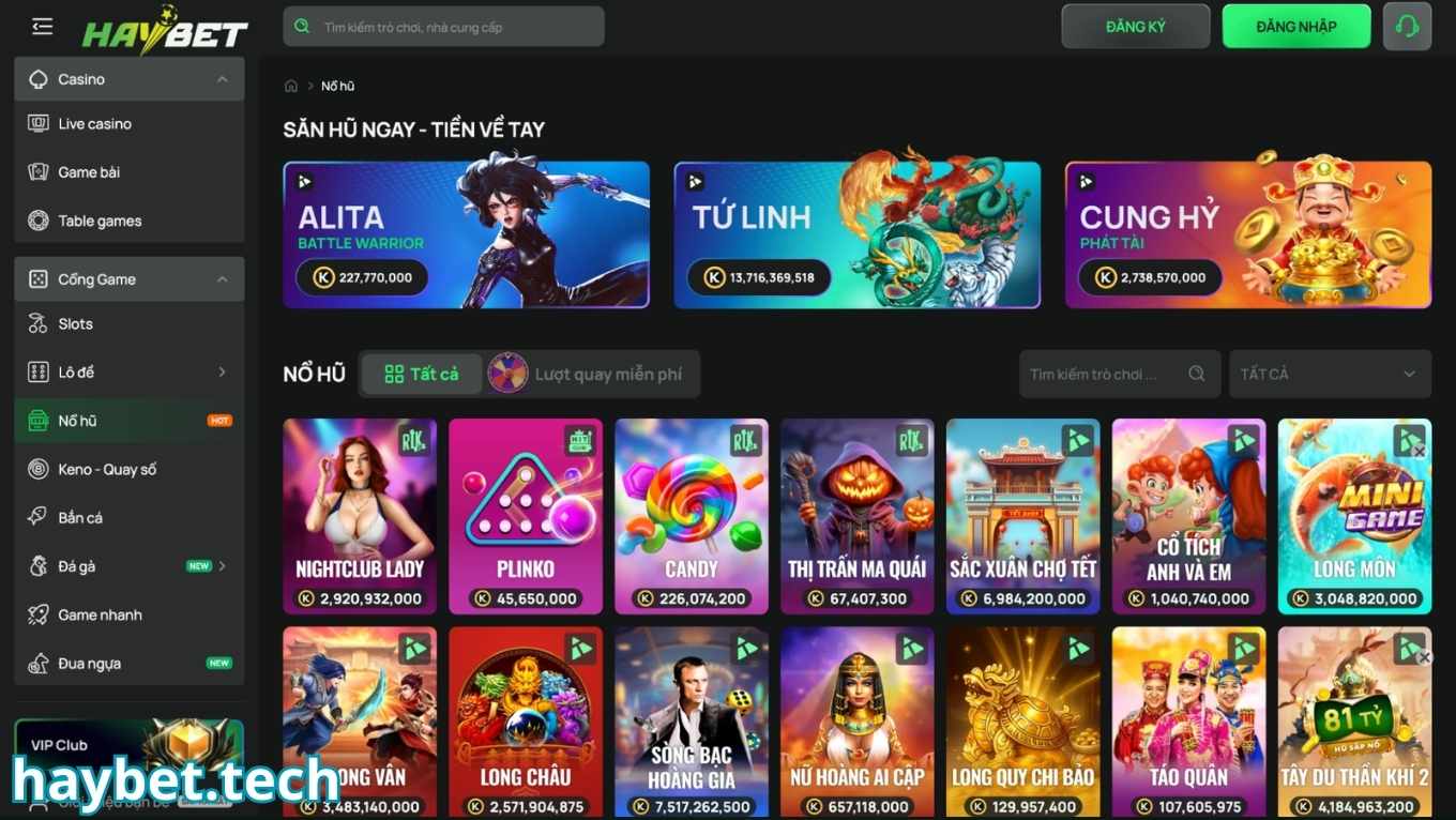 Giới thiêu sảnh nổ hũ HAYBET