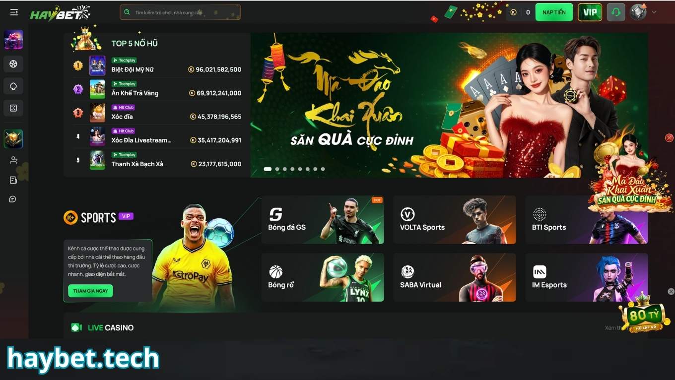 Nhà cái HAYBET uy tín với giao diện chuyên nghiệp
