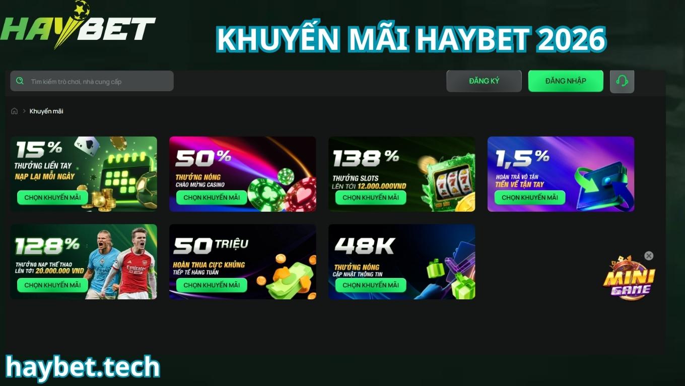 Tổng hợp các khuyến mãi HAYBET hot nhất 2026