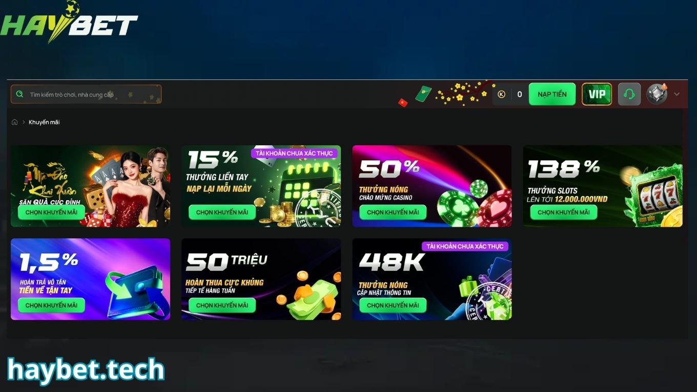 Top 4 khuyến mãi HAYBET giá trị nhất